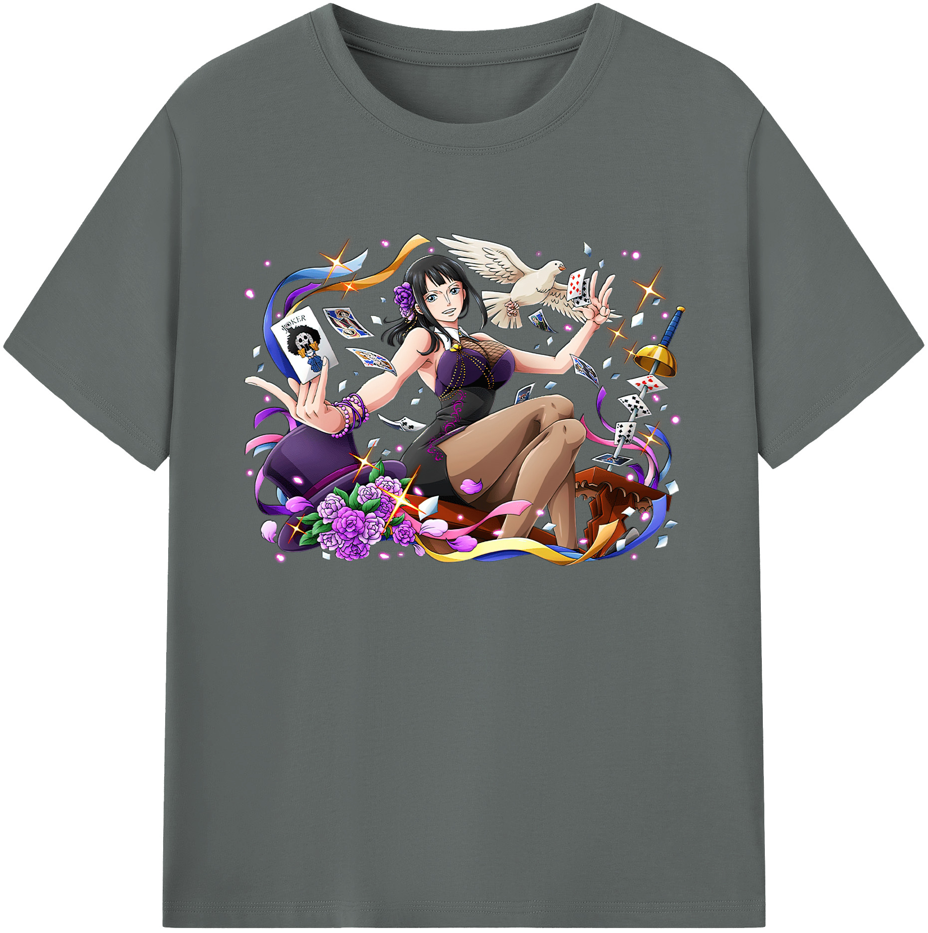 ワンピース ニコ・ロビン ONE PIECE Nico Robin 綿100％ メンズ半袖Tシャツ｜肌触りやわらか＆通気性
